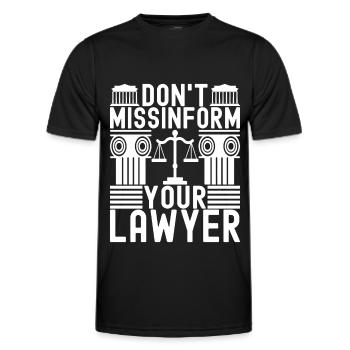Étudiant en droit Juge Procureur de la République - T-shirt sport Homme - noir - Devant - AI Model Male 178 dark (178cm)