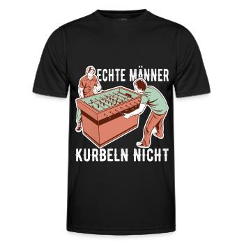 Tischfussball Tischkicker - Männer Funktions-T-Shirt - Schwarz - Vorne - AI Model Male 178 dark (178cm)