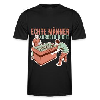 Tischfussball Tischkicker - Männer Funktions-T-Shirt - Schwarz - Vorne - AI Model Male 178 dark (178cm)