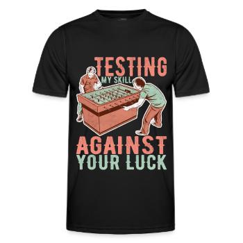 Tischfussball Tischkicker - Männer Funktions-T-Shirt - Schwarz - Vorne - AI Model Male 178 dark (178cm)