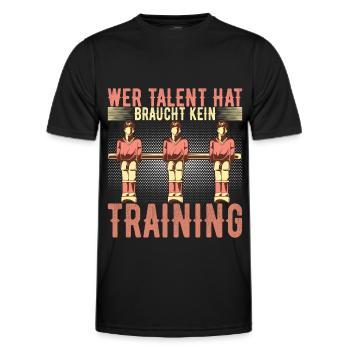 Tischfussball Tischkicker - Männer Funktions-T-Shirt - Schwarz - Vorne - AI Model Male 178 dark (178cm)