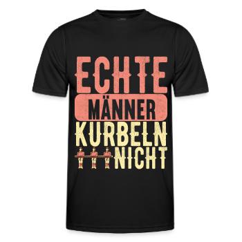 Tischfussball Tischkicker - Männer Funktions-T-Shirt - Schwarz - Vorne - AI Model Male 178 dark (178cm)