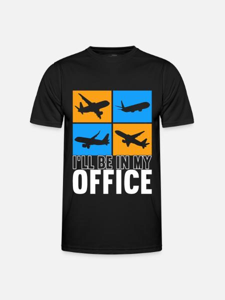 Pilot Flugzeug - Männer Funktions-T-Shirt - Schwarz