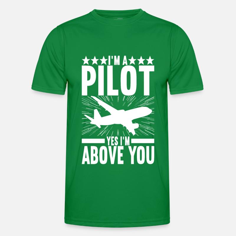 Pilot Flugzeug Männer Funktions-T-Shirt