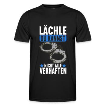Polizei Polizist - Männer Funktions-T-Shirt - Schwarz - Vorne - AI Model Male 178 dark (178cm)