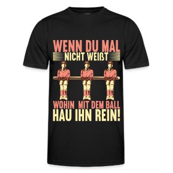 Tischfussball Tischkicker - Männer Funktions-T-Shirt - Schwarz - Vorne - AI Model Male 178 dark (178cm)