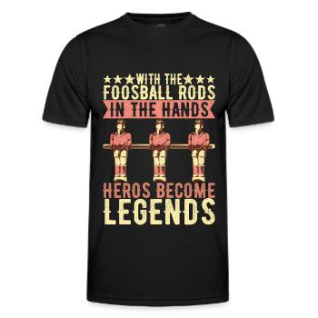 Tischfussball Tischkicker - Männer Funktions-T-Shirt - Schwarz - Vorne - AI Model Male 178 dark (178cm)
