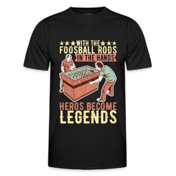 Tischfussball Tischkicker - Männer Funktions-T-Shirt - Schwarz - Vorne - AI Model Male 178 dark (178cm)