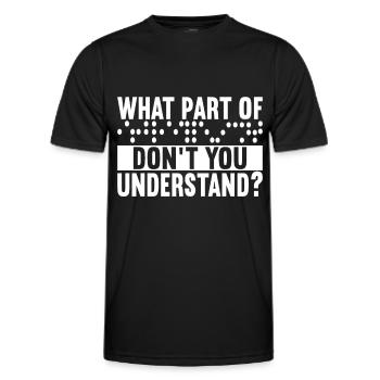 Déficience visuelle aveugle - T-shirt sport Homme - noir - Devant - AI Model Male 178 dark (178cm)