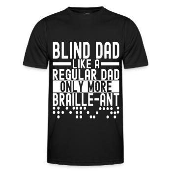 Déficience visuelle aveugle - T-shirt sport Homme - noir - Devant - AI Model Male 178 dark (178cm)