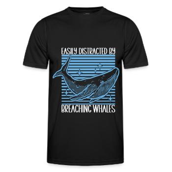 Whale Watchers - Men's Functional T-Shirt - black - Front - AI Model Male 178 dark (178cm)