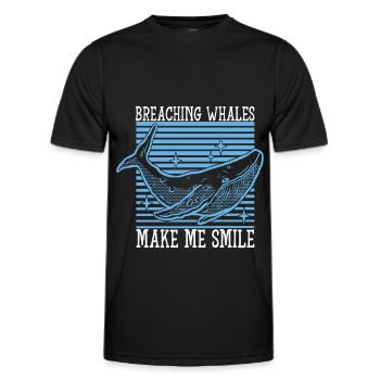 Whale Watchers - Men's Functional T-Shirt - black - Front - AI Model Male 178 dark (178cm)