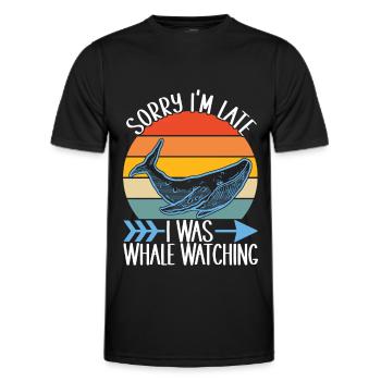 Whale Watchers - Men's Functional T-Shirt - black - Front - AI Model Male 178 dark (178cm)