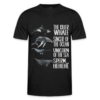Whale Watchers - Men's Functional T-Shirt - black - Front - AI Model Male 178 dark (178cm)