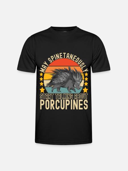 Porc-épic mignon - T-shirt sport Homme - noir