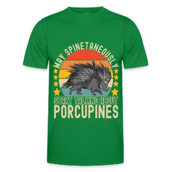 Süßes Stachelschwein - Männer Funktions-T-Shirt - Kelly Green - Vorne - AI Model Male 178 dark (178cm)
