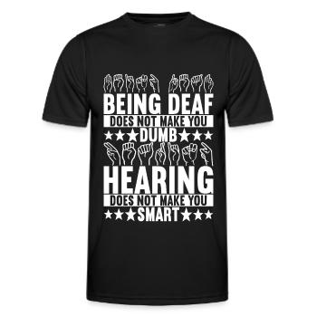 Deaf Deaf Mute Deaf - Men's Functional T-Shirt - black - Front - AI Model Male 178 dark (178cm)