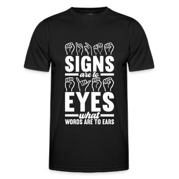 Deaf Deaf Mute Deaf - Men's Functional T-Shirt - black - Front - AI Model Male 178 dark (178cm)