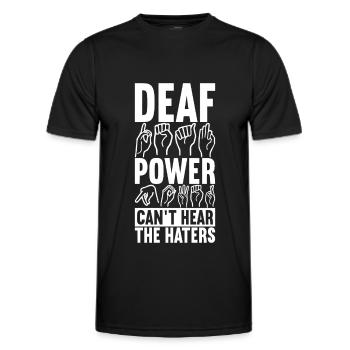 Deaf Deaf Mute Deaf - Men's Functional T-Shirt - black - Front - AI Model Male 178 dark (178cm)