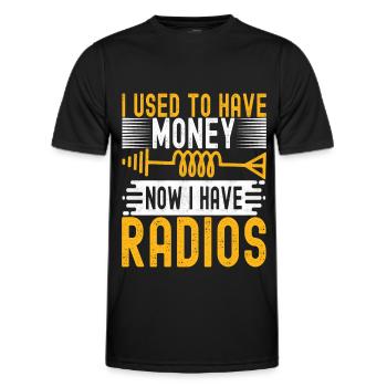 Ham Radio Ham Radio Operator - Men's Functional T-Shirt - black - Front - AI Model Male 178 dark (178cm)