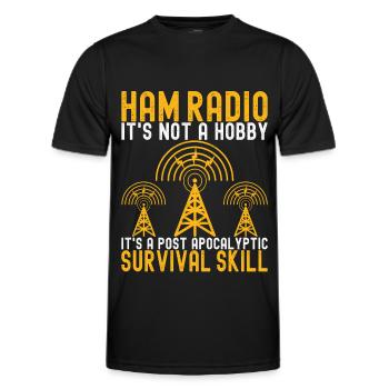 Ham Radio Ham Radio Operator - Men's Functional T-Shirt - black - Front - AI Model Male 178 dark (178cm)