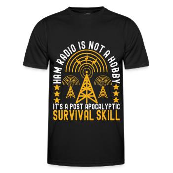 Ham Radio Ham Radio Operator - Men's Functional T-Shirt - black - Front - AI Model Male 178 dark (178cm)