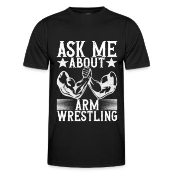 Arm wrestling arm wrestling - Men's Functional T-Shirt - black - Front - AI Model Male 178 dark (178cm)