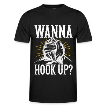 Arm wrestling arm wrestling - Men's Functional T-Shirt - black - Front - AI Model Male 178 dark (178cm)