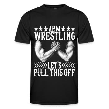 Arm wrestling arm wrestling - Men's Functional T-Shirt - black - Front - AI Model Male 178 dark (178cm)