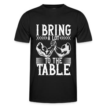 Arm wrestling arm wrestling - Men's Functional T-Shirt - black - Front - AI Model Male 178 dark (178cm)