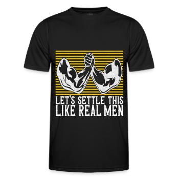 Arm wrestling arm wrestling - Men's Functional T-Shirt - black - Front - AI Model Male 178 dark (178cm)