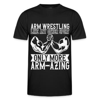 Arm wrestling arm wrestling - Men's Functional T-Shirt - black - Front - AI Model Male 178 dark (178cm)
