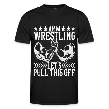 Arm wrestling arm wrestling - Men's Functional T-Shirt - black - Front - AI Model Male 178 dark (178cm)
