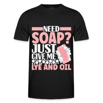 Seifenmacher Seife Machen - Männer Funktions-T-Shirt - Schwarz - Vorne - AI Model Male 178 dark (178cm)