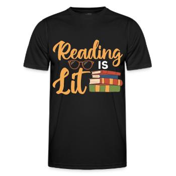 Bookworm Books Read Book Bookworm - Men's Functional T-Shirt - black - Front - AI Model Male 178 dark (178cm)
