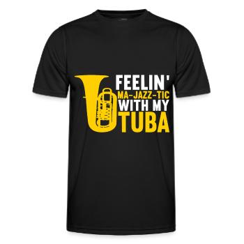 Tuba tuba player - Men's Functional T-Shirt - black - Front - AI Model Male 178 dark (178cm)
