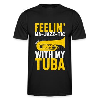Tuba Tuba lecteur - T-shirt sport Homme - noir - Devant - AI Model Male 178 dark (178cm)