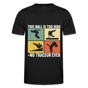Parkour Freerunning - T-shirt sport Homme - noir - Devant - AI Model Male 178 dark (178cm)