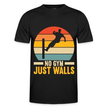 Parkour Freerunning - Men's Functional T-Shirt - black - Front - AI Model Male 178 dark (178cm)