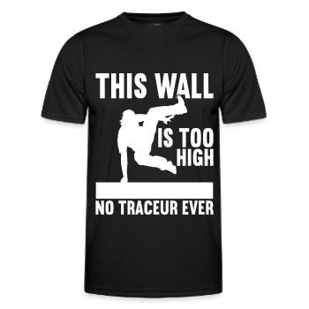 Parkour Freerunning - T-shirt sport Homme - noir - Devant - AI Model Male 178 dark (178cm)