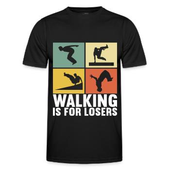 Parkour Freerunning - T-shirt sport Homme - noir - Devant - AI Model Male 178 dark (178cm)