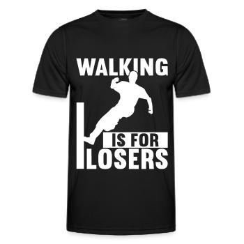 Parkour Freerunning - Männer Funktions-T-Shirt - Schwarz - Vorne - AI Model Male 178 dark (178cm)