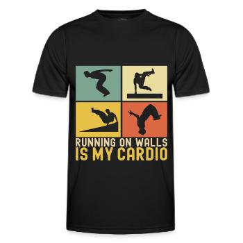 Parkour Freerunning - T-shirt sport Homme - noir - Devant - AI Model Male 178 dark (178cm)
