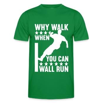 Parkour Freerunning - Men's Functional T-Shirt - kelly green - Front - AI Model Male 178 dark (178cm)