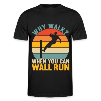 Parkour Freerunning - Men's Functional T-Shirt - black - Front - AI Model Male 178 dark (178cm)
