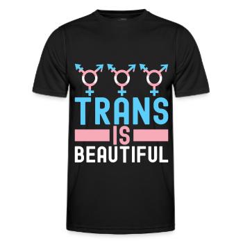 Transgender Trans LGBTQ - Men's Functional T-Shirt - black - Front - AI Model Male 178 dark (178cm)