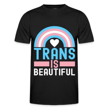 Transgender Trans LGBTQ - Männer Funktions-T-Shirt - Schwarz - Vorne - AI Model Male 178 dark (178cm)