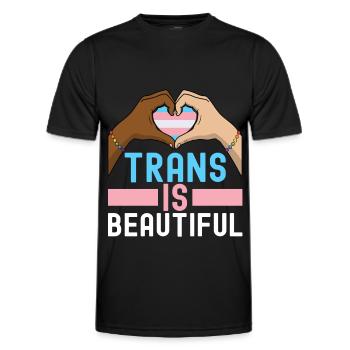 Transgender Trans LGBTQ - Men's Functional T-Shirt - black - Front - AI Model Male 178 dark (178cm)