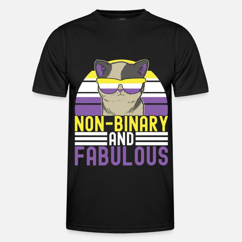Non Binary Pride Genderqueer - Men's Functional T-Shirt - black