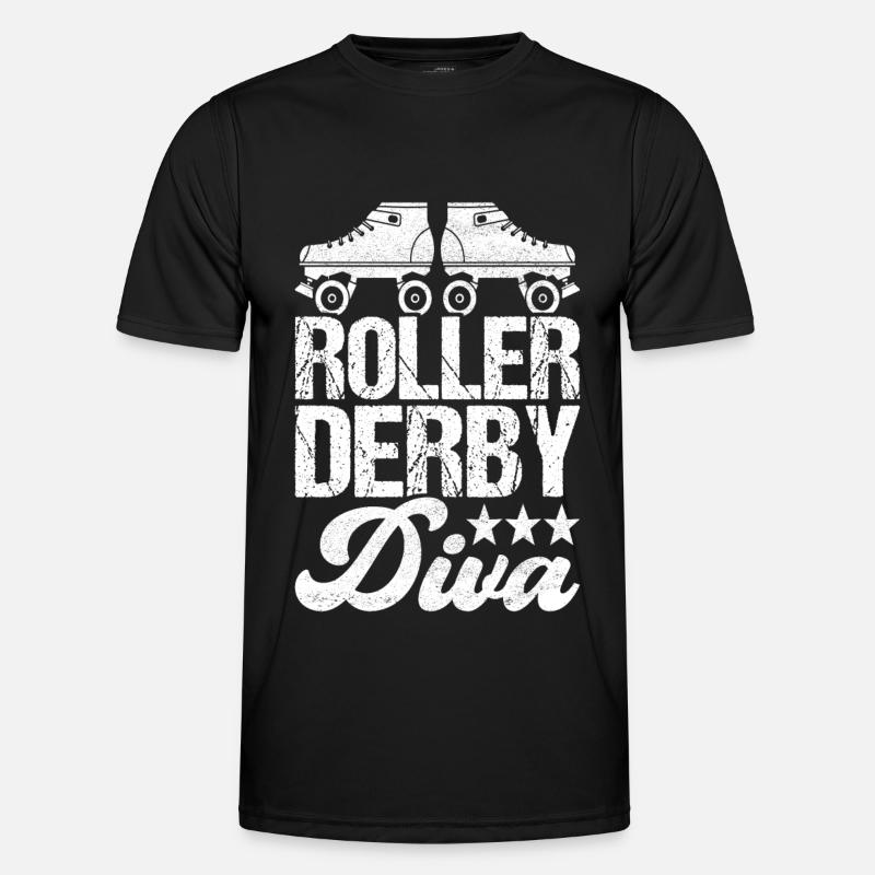 Roller Derby - Männer Funktions-T-Shirt - Schwarz